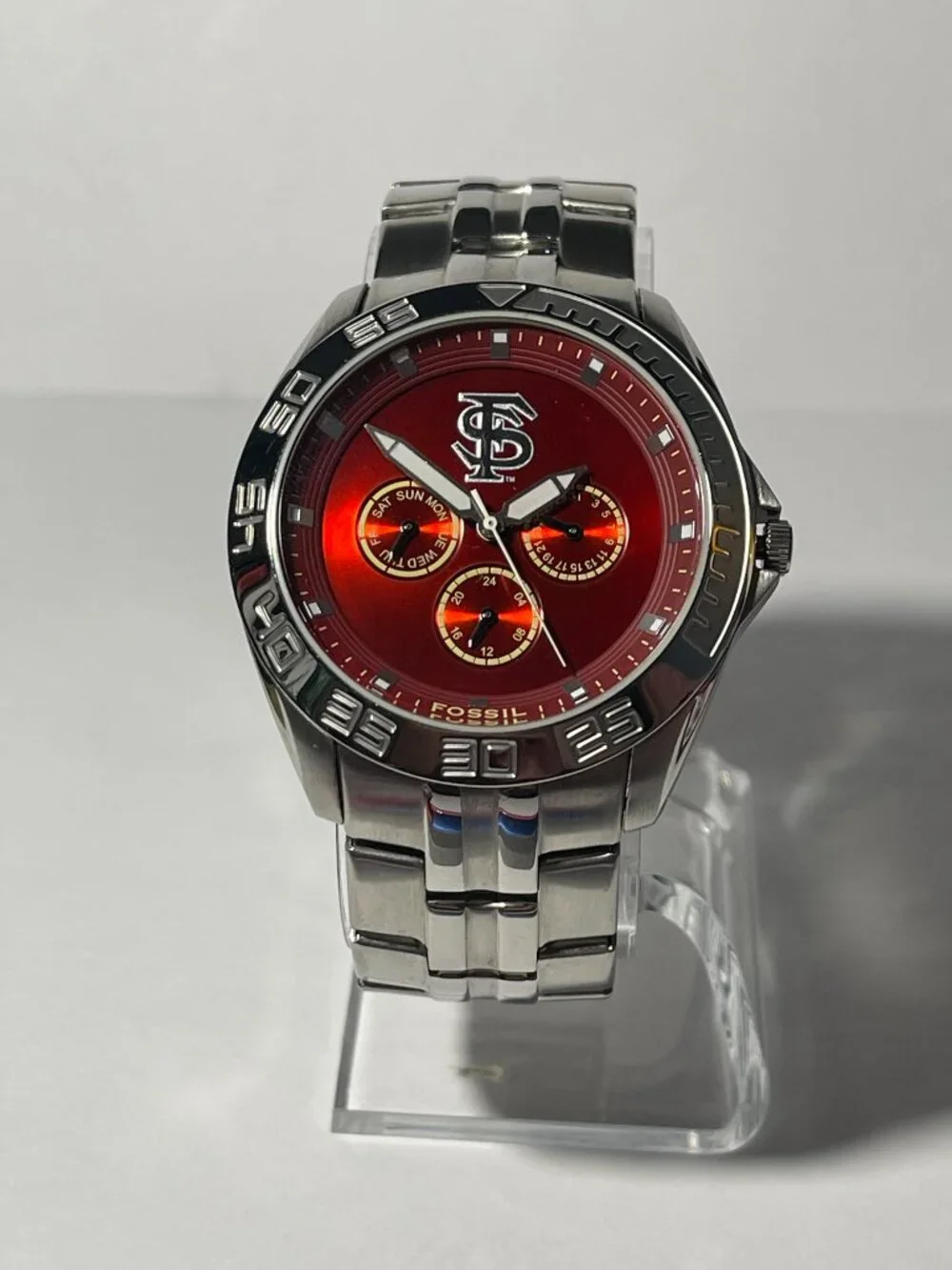 Florida State Seminoles NCAA Stainless-Steel Chronograph Watch by Fossil NEW